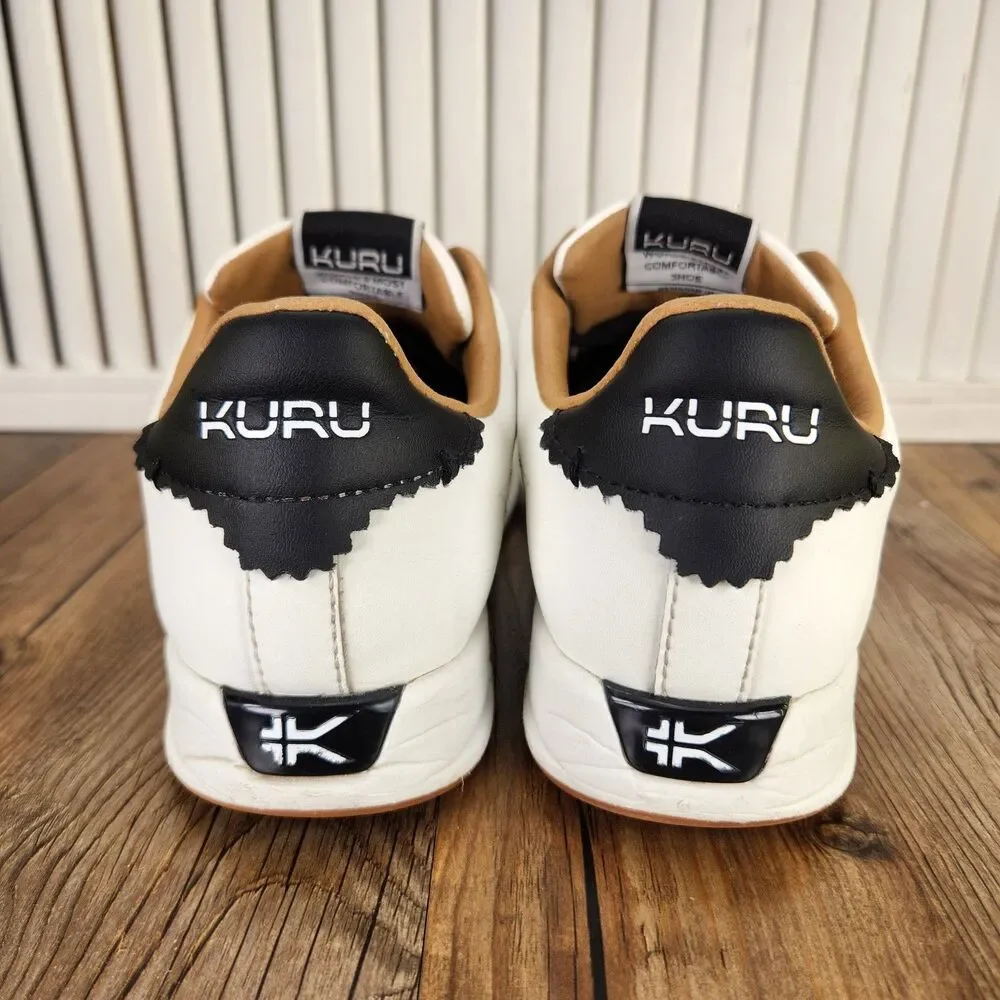 Kuru Roam Classic Court Sneakers Womens Size 8.5 White Leather Low Tennis Shoes